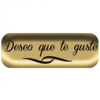 Etiqueta adhesiva oro Deseo que te guste 45x15 mm