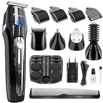 Barbero Electrico Cortapelos, Nivlan Recortador de Barba y Precisión Impermeable 5-In-1, Afeitadora Corporal para Hombres Profesional Cortapelos Máquina de Afeitar Inalámbrica Recargable con USB