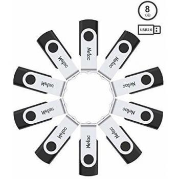 10 Piezas Memorias USB 8GB, Diseño Giratorio Mini Pen Drive, USB 2.0 Flash Drive para Computadoras, Tabletas Almacenamiento de Datos