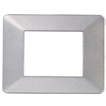 Placa Starlight 3 Módulos Plástica Color Plata Compatible con Vimar Plana EV83306