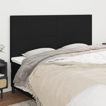 Cabeceros de tela negro vidaXL - 4 unidades, medidas 90x5x78/88 cm