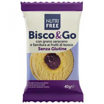 Nutrifree Bisco & Go Sabor Bayas Silvestres 40g - Galletas sin gluten, sabor a bayas silvestres, paquete de 40 gramos