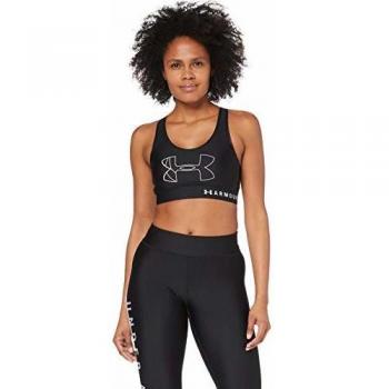 Under Armour Armour Mid Big Logo Bra Sujetador Deportivo, Mujer, Negro