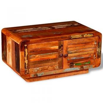 vidaXL Mesa de centro de madera maciza reciclada 80x50x40 cm