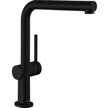 Hansgrohe Talis M54 Mezclador de cocina con ducha extraíble de 1 chorro, negro mate (72808670)