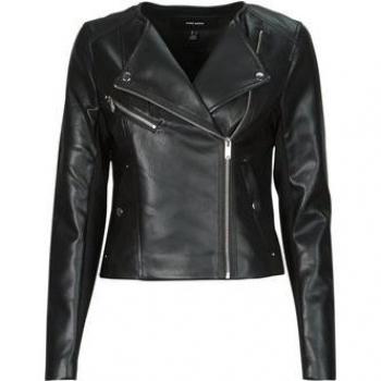 Vero Moda Women's Black Slim Fit Imitation Leather Biker Jacket Riley