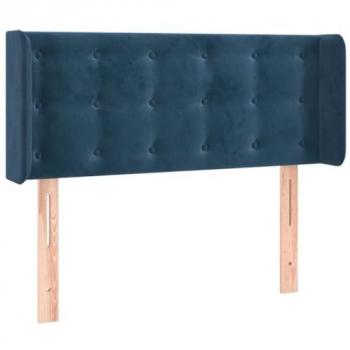 Cabecero con LED de terciopelo azul oscuro 93x16x78/88 cm
