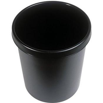 Papelera de plástico 30L con borde de agarre, H405xØ350 mm, color negro - Helit