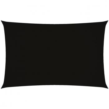 Toldo de vela rectangular de tela oxford negro 2x4,5 m