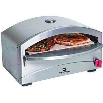 Horno para Pizza 4800W Gas Inoxidable con Piedra Refractaria 250-400°C y Espátula Incluida