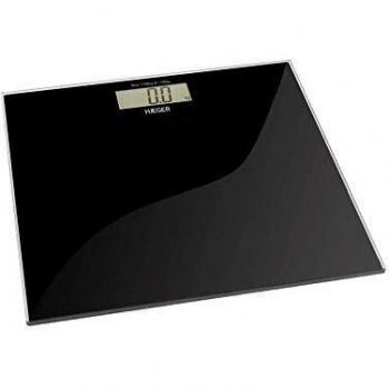 Haeger BS-DIG.010A - Báscula de Baño Digital Negra con Activación por Contacto, Capacidad de 180kg, Indicador de Batería Baja y Sobrepeso, Indicación