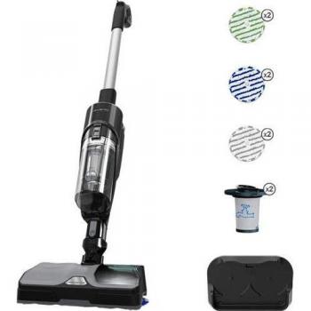 Rowenta X-COMBO ALLERGY GZ3039WO Aspiradora de Pie y Escoba Eléctrica Sin Bolsa 0,55 L Seca y Húmeda Batería Negro Azul