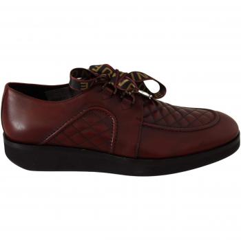 Dolce & Gabbana Red Leather Lace Up Dress Formal Shoes - EU43/US10