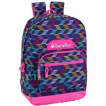 UCB Benetton Ondas Mochila Grande Funda Ordenador, Niña, Azul, 43 cm