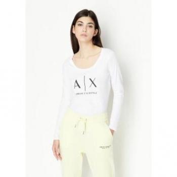 Camiseta de Mujer Armani Exchange Blanco con Corte Regular Fit