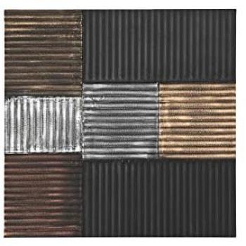 Decoración de Pared DKD Home Decor Negro Dorado Glamour Moderno Madera MDF (91 x 3 x 91 cm)