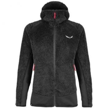 Chaqueta de Forro Polar con Capucha Salewa Tognazza para Mujer - Polarlite Negra y Roja