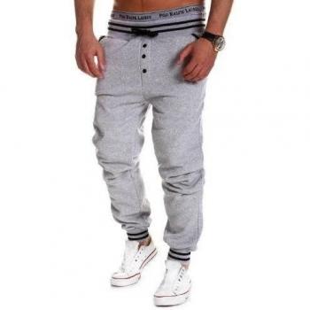 MT Styles - MT-53 - Pantalones deportivos con botones - Gris - L