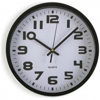 Reloj de Pared Versa Negro Plástico 3,8 x 25 x 25 cm
