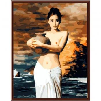 Pintura cerámica mujer mejoras para el hogar bricolaje digital pintura figuras. Tao Yai pintura digital de la mano