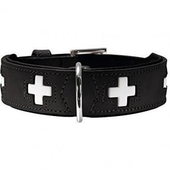 Hunter - Collar de piel orgánica , 35,0-39,5 cm, Negro