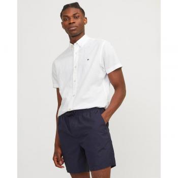 Jack & Jones Camisa de Manga Corta Summer Shield para caballero, diseño veraniego, tejido ligero y transpirable, corte regular fit, estampado moderno, cuello clásico y cierre de botones