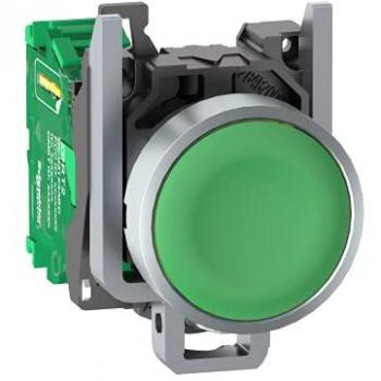 Cabeza-Emisor Schneider ZB4RTA3 Tapa Verde, serie Harmony XB5, Ø 22mm, color Verde, Rojo, Retorno por Resorte, Pack XB4R 22mm Emisor Receptor Program