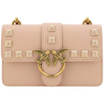 Pinko Pink Leather Mini Love One Shoulder Bag