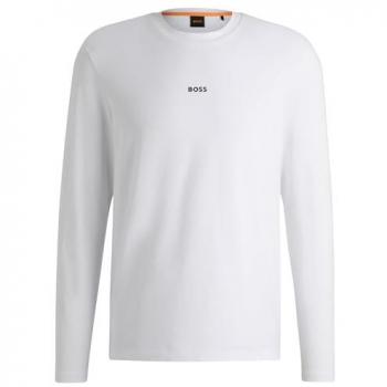 Boss TChark Regular Fit Longsleeve Shirt for Men, White, Size XXL