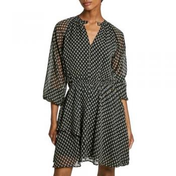 Pepe Jeans Salina Casual Chiffon Midi Dress with Elastic Waist