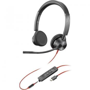 POLY Blackwire 3325 Stereo USB-C Headset +3.5mm Plug +USB-C/A Adapter, Wired Headset, Office/Call center usage, Frequency: 20 - 20000 Hz, Weight: 131 g,