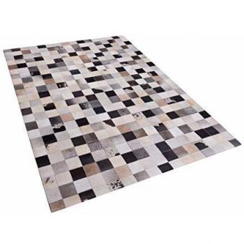 Alfombra de Piel de Vaca Multicolor Rectangular 160 x 230 cm Patchwork Hecha a Mano Rize