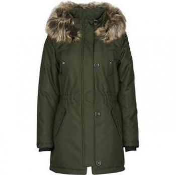 ONLY Iris Parka Larga con Capucha de Pelo para Mujer, Color Aceituna, Tallas XS S