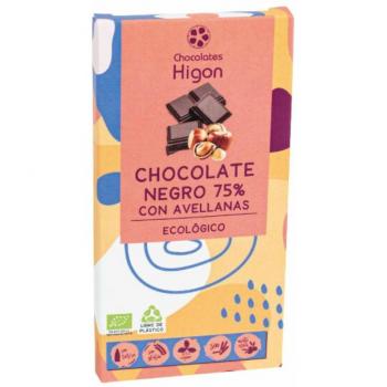 Chocolates Higón Chocolate Negro 75% Avellanas Eco 100g