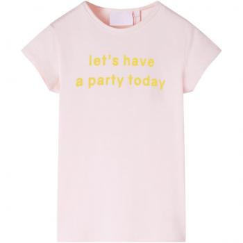 Camiseta infantil rosa suave 116