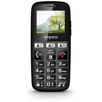 Teléfono Móvil Emporia Happy E30 - 30 MB, Pantalla 1.81, Teclas Grandes, Ideal para Personas Mayores, Negro