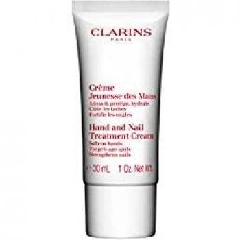 Clarins Hand and Nail Treatment Cream 30ml - Moisturizing hand cream, enriched with shea butter, softens and protects hands and nails, non-greasy formula, suitable for all skin types