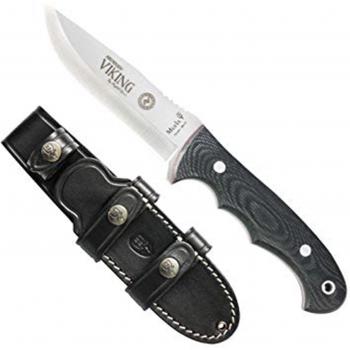 Cuchillo de caza Muela Viking J-11M con cachas de micarta negra y funda multiposición + tarjeta multiusos de regalo