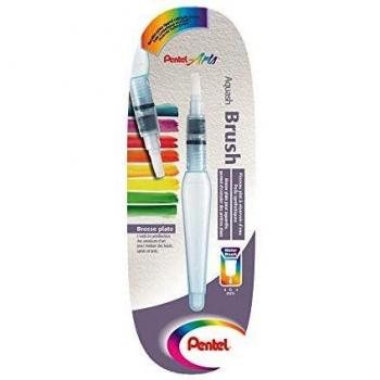 Pentel XFRH/1-MH - Blister Pincel de Agua con depósito para líquidos. Punta Plana, Transparente, Plano/Medio