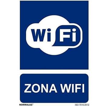 RD25661 - Señal Adhesiva Zona Wifi Adhesivo de Vinilo 15x20 cm con CTE, RIPCI Nueva Legislación