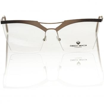 Frankie Morello Gold Metallic Fibre Clubmaster Eyeglasses, female, Yellow, Size: ONE SIZE