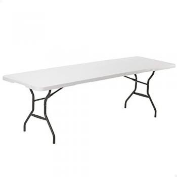 Mesa Plegable Rectangular Blanca 245x76x74 cm Lifetime