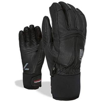 LEVEL Black Off Piste Leather Gloves, Ski Accessories, male, Black, Size: 10 IN