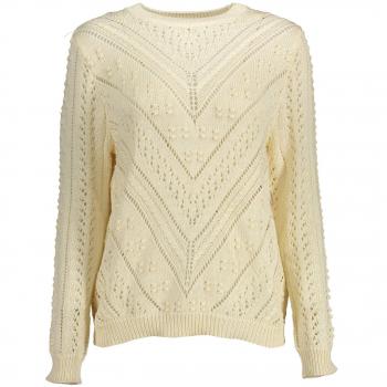 Kocca Women's Beige Round-neck Knitwear Sweater - Size S, Polyester, Logo Embroidered