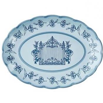 Vassoio Ovalado Pequeño 'Josephine' Azul Polvo Guzzini, Decoración de Mesa, Lavable en Lavavajillas, Caja de Regalo