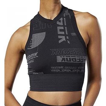 Reebok Wor Myt Seamless Crop Top, Mujer, Negro, XS