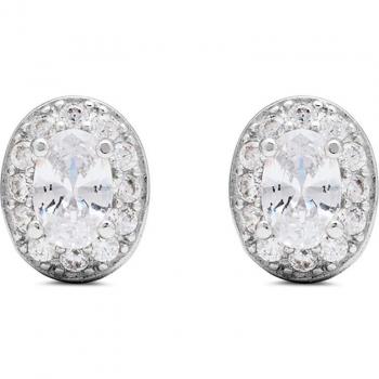 Pendientes de Plata de Ley 925 con Circonita Brillante y Baño de Rodio - Tikna Essential Luxenter