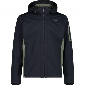 Men's Light Softshell Jacket with Detachable Hood - Anthracite/Salvia