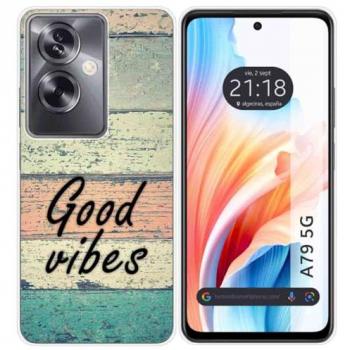 Funda de Silicona para Oppo A79 5G con Diseño de Madera 01 y Dibujos