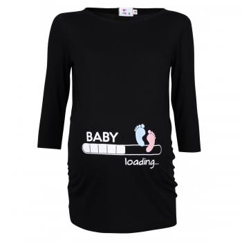 Happy Mama. Para Mujer Camiseta premamá estampado Baby Loading y Bebé pies. 549p